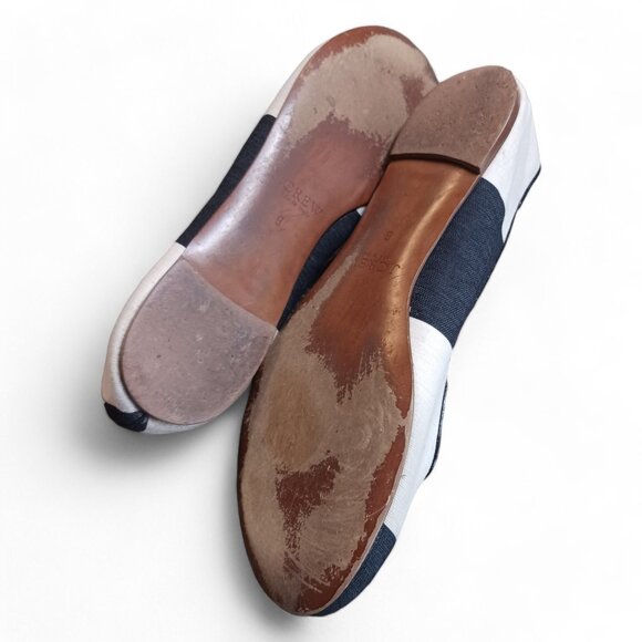 J Crew Nora Black White Color Block Minimalist Fabric Ballet Flat Shoes Size 8 - Picture 9 of 10